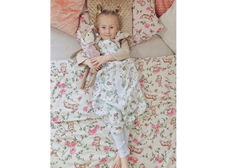 Dětské bavlněné povlečení do postýlky 120x90 cm BABYMAM PREMIUM - Tajemná zahrada