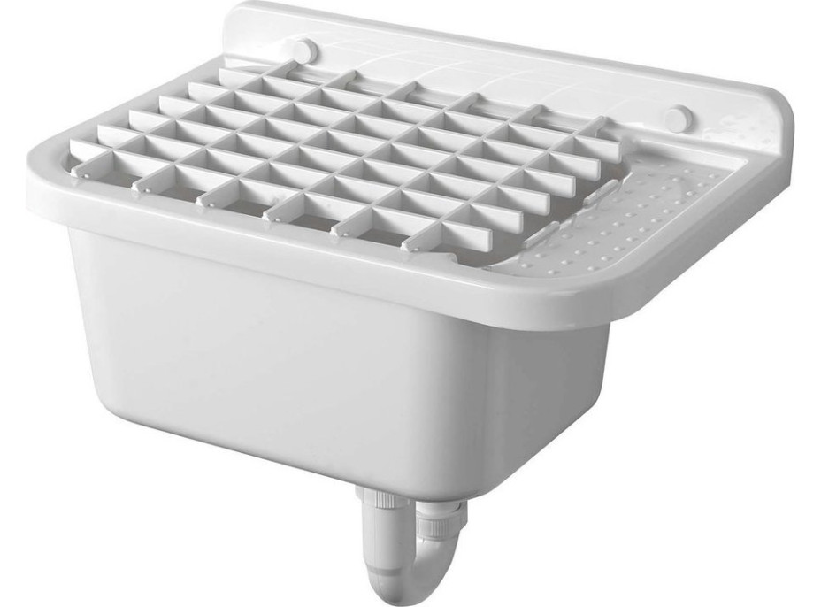 Aqualine Závěsná výlevka s odkládací plochou 50x34cm, plast, bílá PI5050