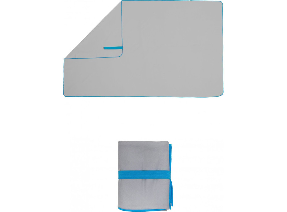 Ručník FITNESS 130x80 cm - šedý/tyrkysový