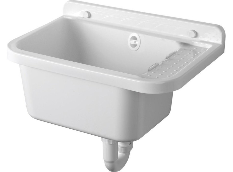 Aqualine Závěsná výlevka s odkládací plochou 50x34cm, plast, bílá PI5050