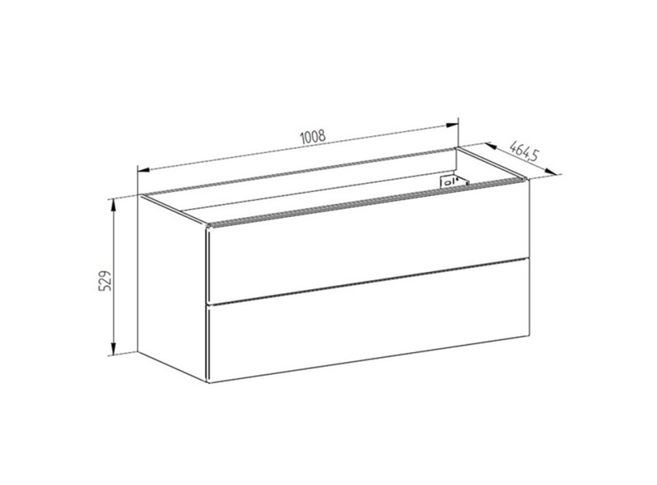 Koupelnová skříňka s keramickým umyvadlem AIRA 101 cm - bílá