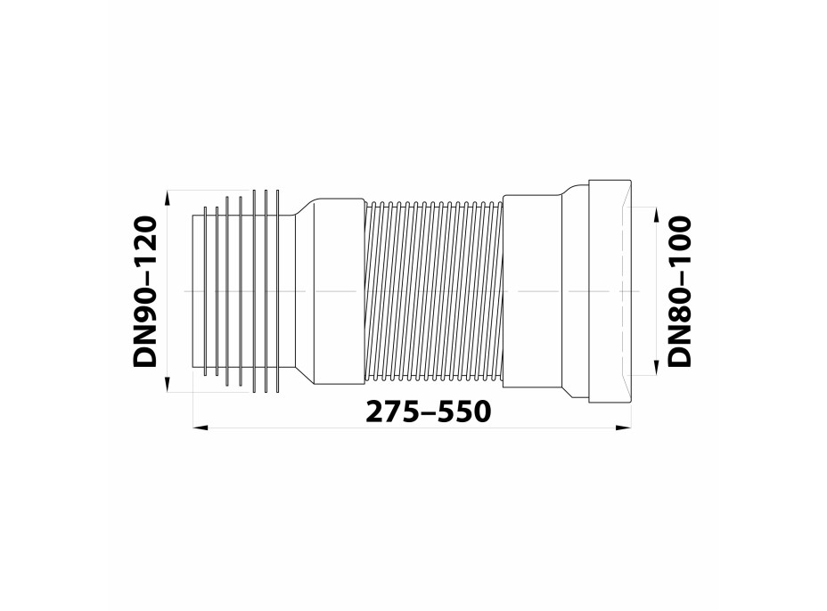 Bruckner WC roztažitelné flexi dopojení, 275-550mm 159.325.0