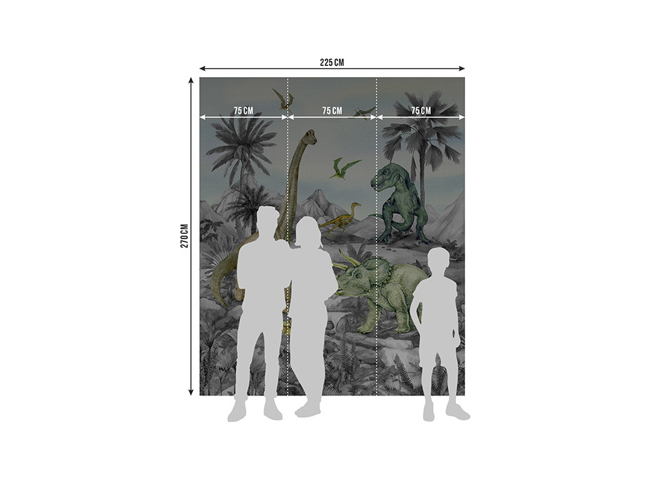 Dětská fototapeta - DINO 1 - 225x270 cm