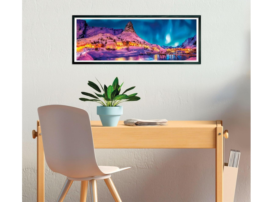 CLEMENTONI Panoramatické puzzle Polární noc nad Lofoty 1000 dílků