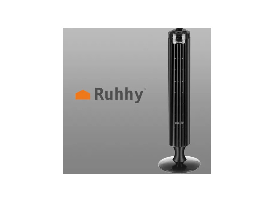 Sloupový ventilátor s dálkovým ovladačem Ruhhy - černý