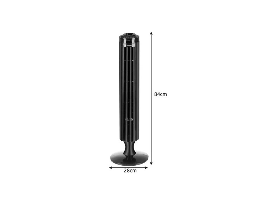 Sloupový ventilátor s dálkovým ovladačem Ruhhy - černý