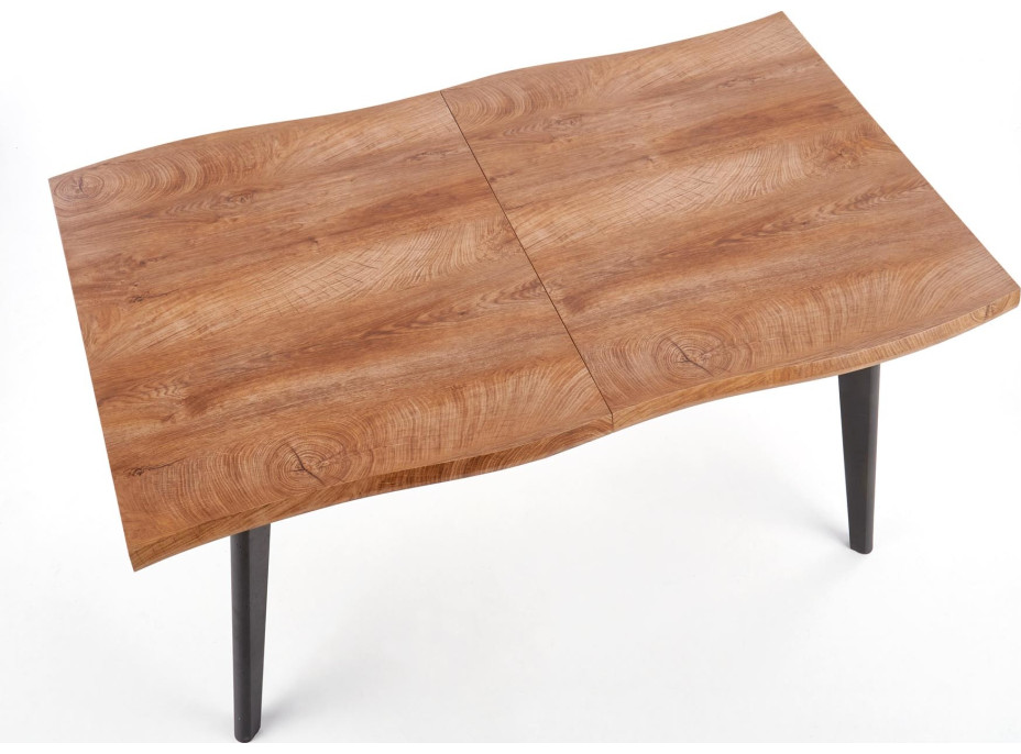Jídelní stůl DICKSON 120(180)x80x75 cm - rozkládací - přírodní/černý