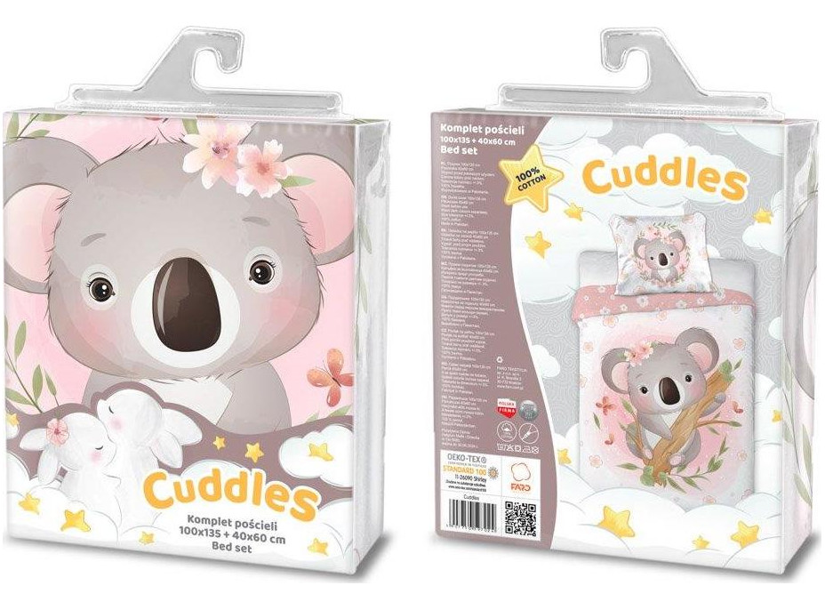 Dětské bavlněné povlečení do postýlky 135x100 cm CUDDLES - Koala