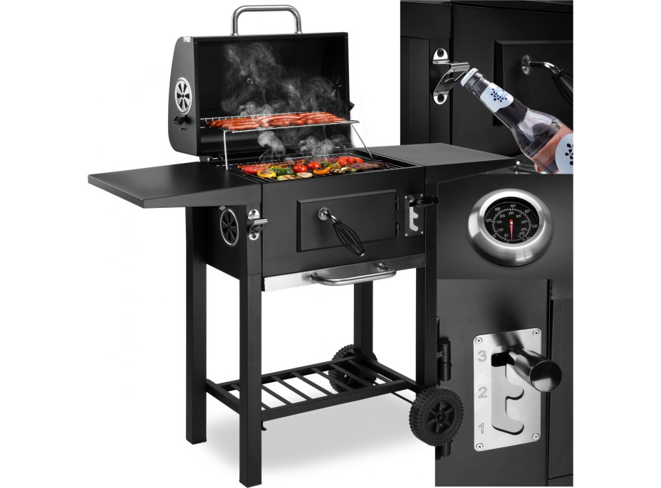 Zahradní gril na dřevěné uhlí CARBON - černý