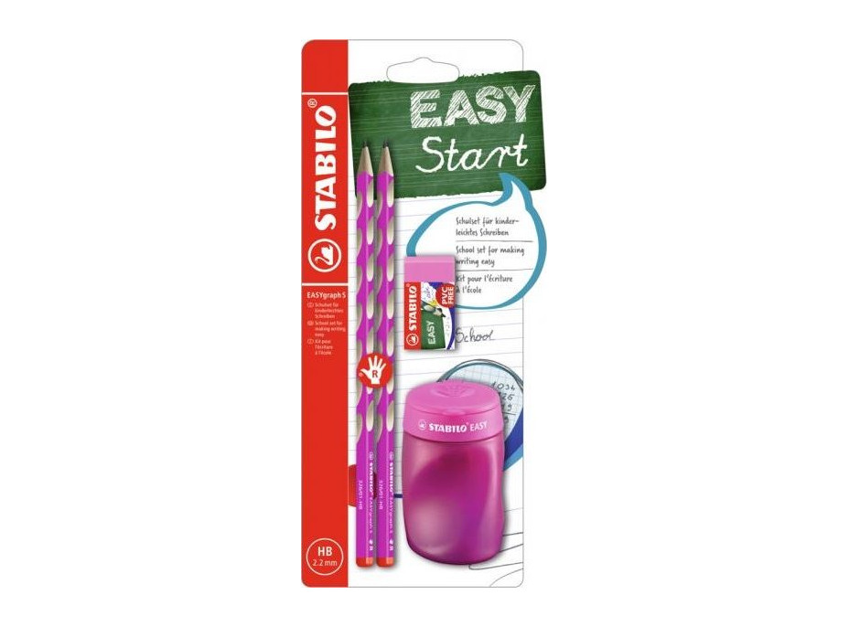 STABILO EASYgraph Školní set pro praváky růžový