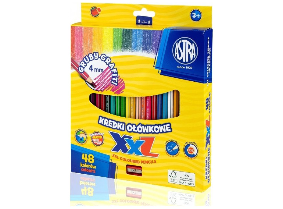 ASTRA Pastelky s XXL tuhou 48 ks