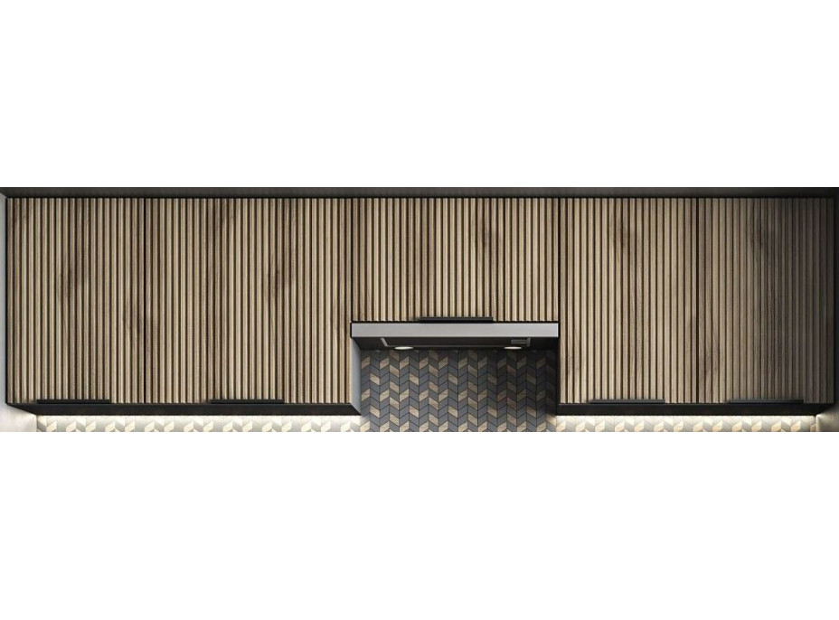 Kuchyňská linka XENIE 240 cm - světlý ořech/antracit/pistáciová