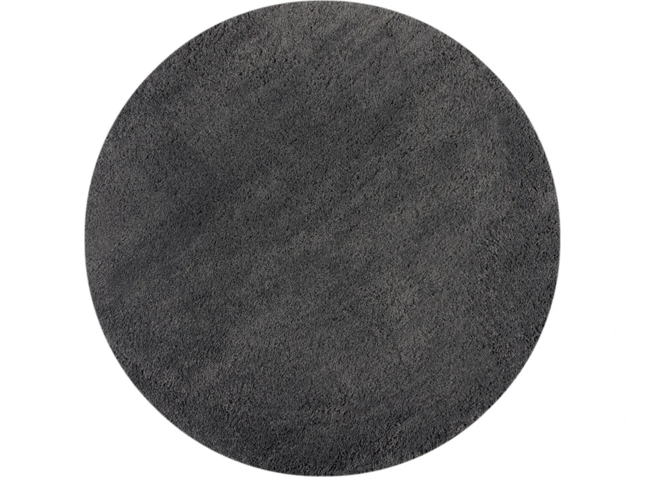 Kusový koberec Shaggy Teddy Charcoal kruh