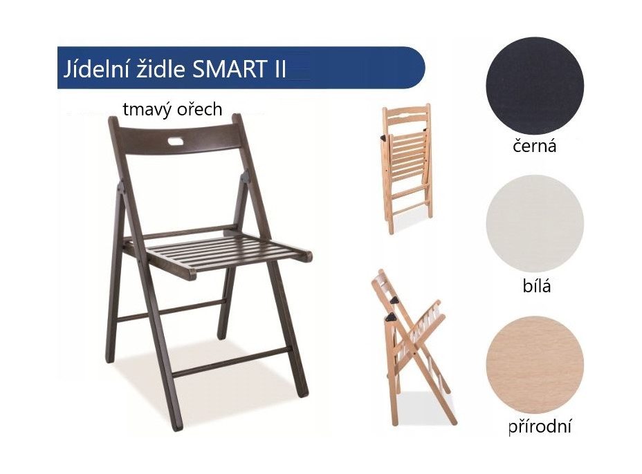 Jídelní židle SMART II - skládací - bílá