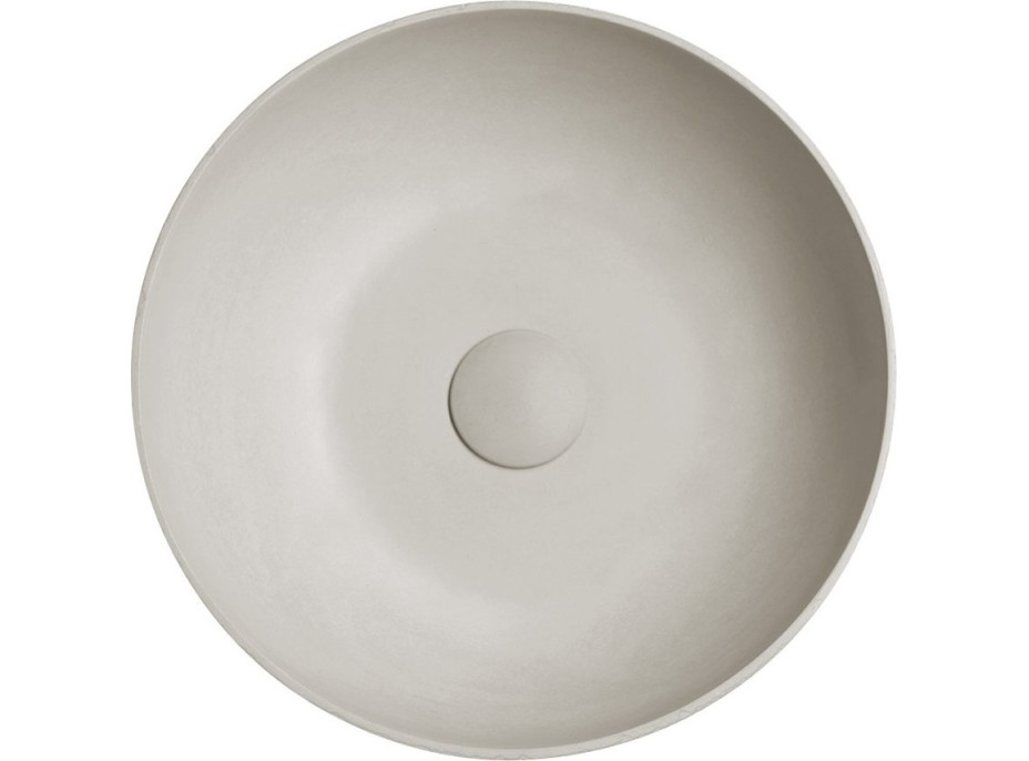 Sapho FORMIGO betonové umyvadlo na desku, Ø 39cm, písková FG314