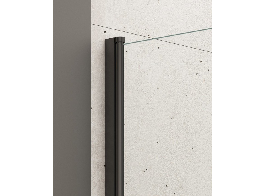 Aqualine VILMA vanová zástěna 600x1400mm, černá, čiré sklo AQ6014B