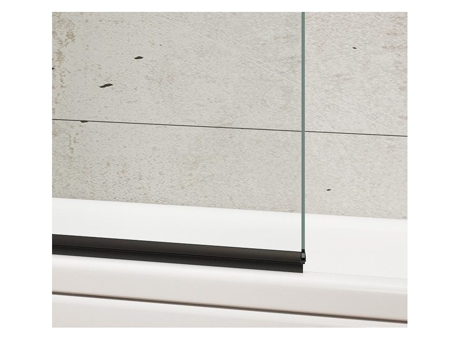 Aqualine WILA vanová zástěna 900x1400 mm skládací, černá, čiré sklo AQ5742B