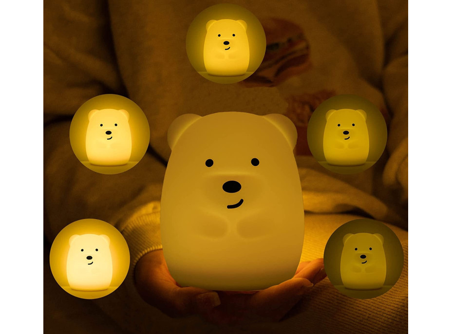 Noční LED lampička s dálkovým ovladačem MEDVÍDEK