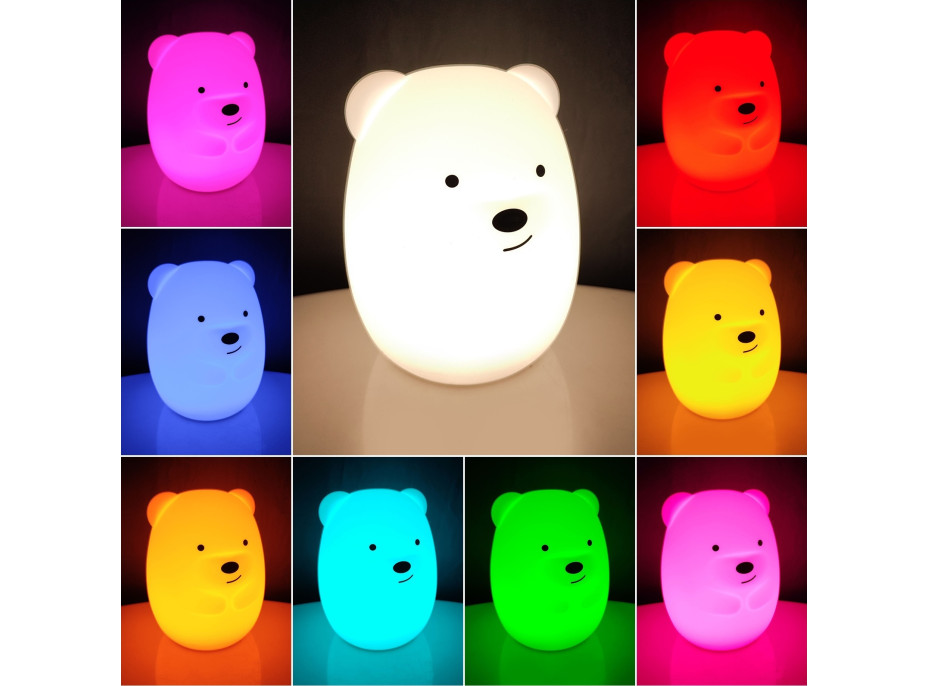 Noční LED lampička s dálkovým ovladačem MEDVÍDEK