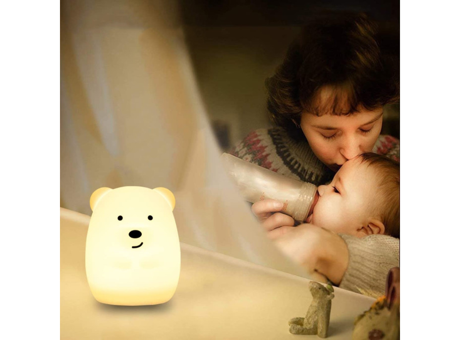 Noční LED lampička s dálkovým ovladačem MEDVÍDEK