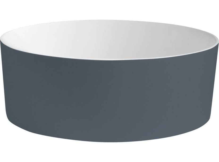 THIN umyvadlo na desku, Rockstone, Ø 38 cm, siena/bílá mat WN548-42
