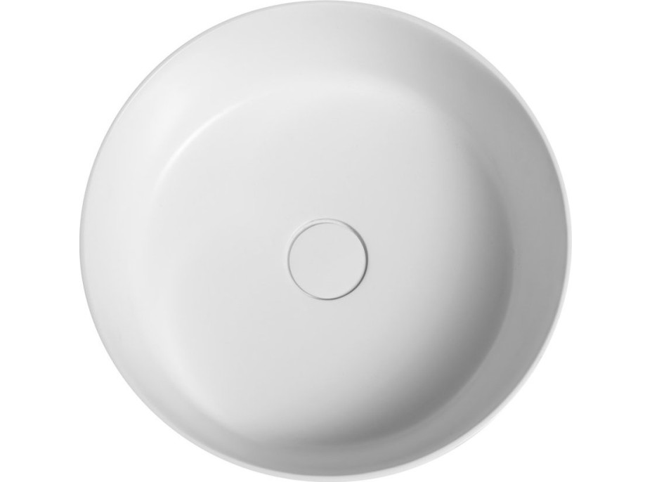 THIN umyvadlo na desku, Rockstone, Ø 38 cm, agila/bílá mat WN548-43