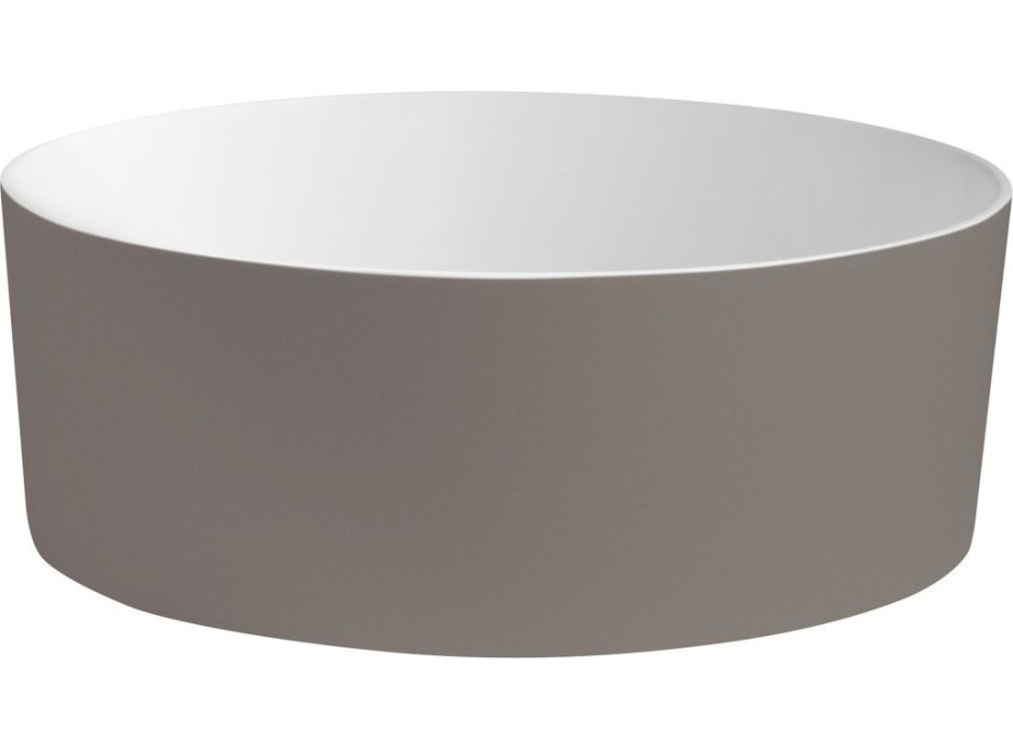 THIN umyvadlo na desku, Rockstone, Ø 38 cm, agila/bílá mat WN548-43