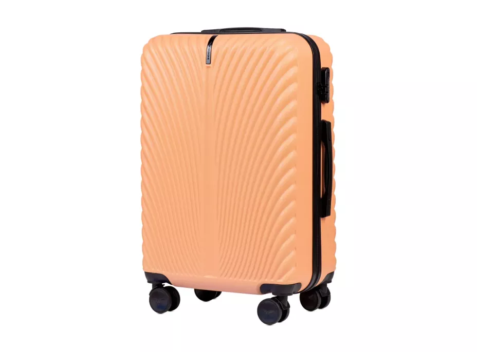 Moderní cestovní kufry SWAN - set KK+XS+S+M+L - broskvová oranžová