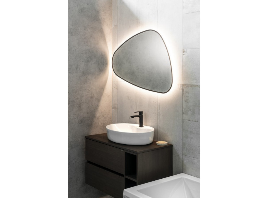 Sapho ELENA zrcadlo s LED podsvícením 20W, 68x96cm, černá mat 30574CI