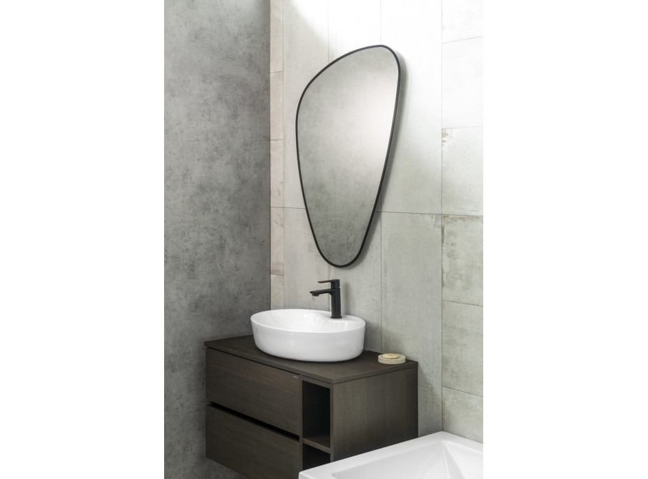 Sapho ELENA zrcadlo s LED podsvícením 20W, 68x96cm, černá mat 30574CI