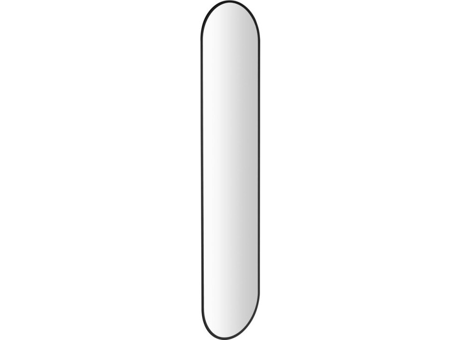 Sapho SHARON LONG oválné zrcadlo s LED podsvícením 35x150cm, černá mat 30595CI
