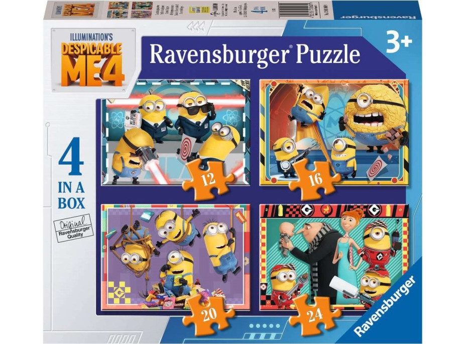 RAVENSBURGER Puzzle Já, padouch 4, 4v1 (12, 16, 20, 24 dílků)