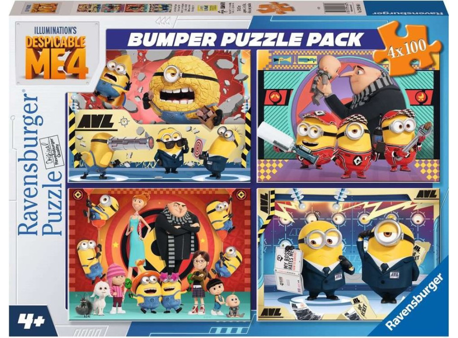 RAVENSBURGER Puzzle Já, padouch 4, 4x100 dílků