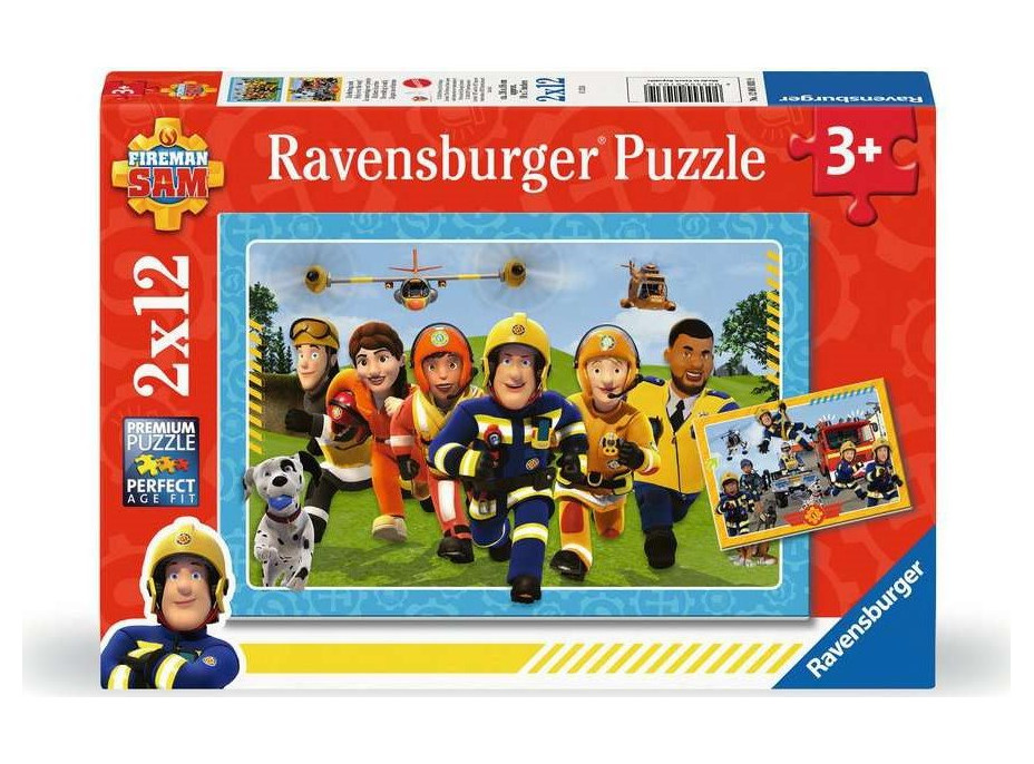 RAVENSBURGER Puzzle Požárník Sam v akci 2x12 dílků