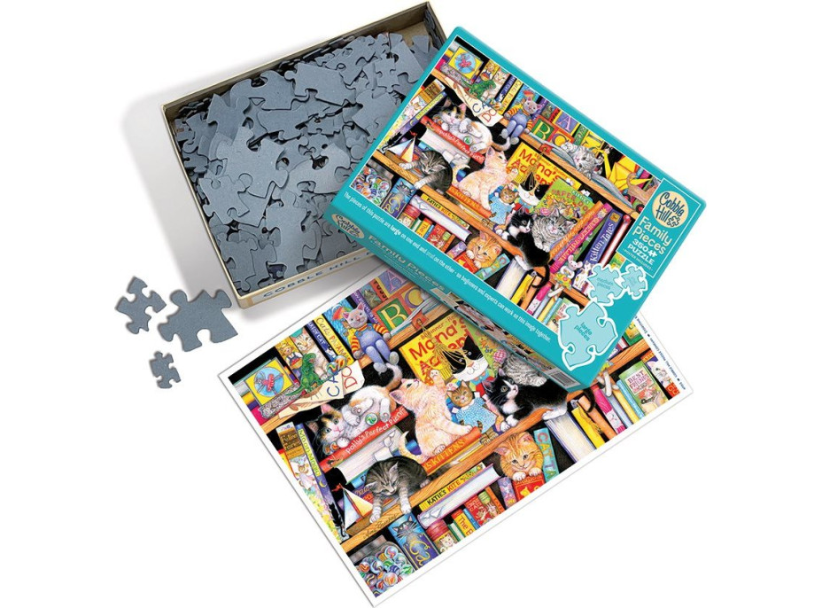 COBBLE HILL Rodinné puzzle Čas kočičích příběhů 350 dílků