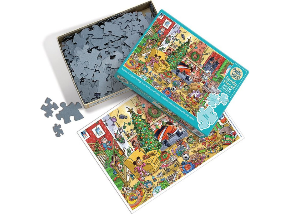 COBBLE HILL Rodinné puzzle Chytání Santy 350 dílků