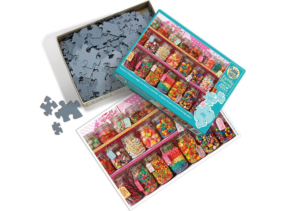 COBBLE HILL Rodinné puzzle Police se sladkostmi 350 dílků