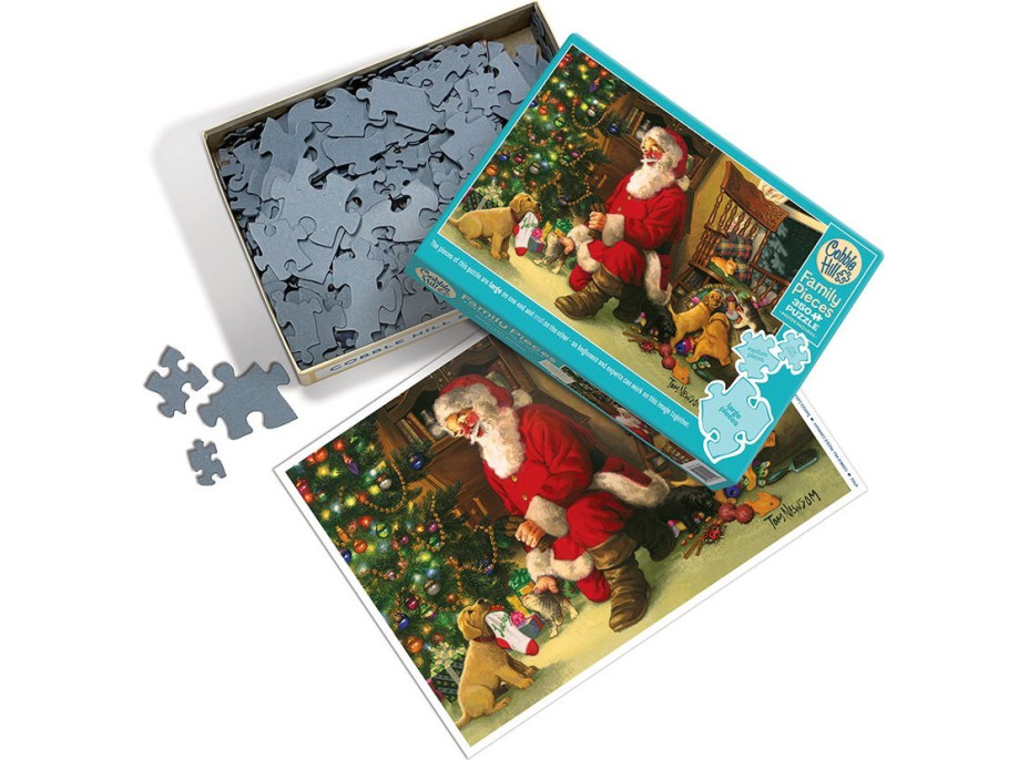COBBLE HILL Rodinné puzzle Santova punčocha 350 dílků