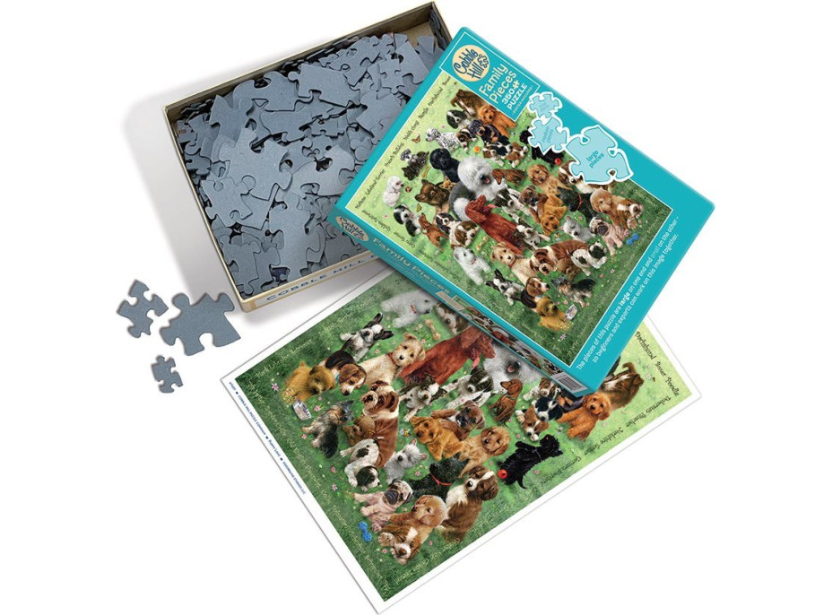 COBBLE HILL Rodinné puzzle Štěněcí láska 350 dílků
