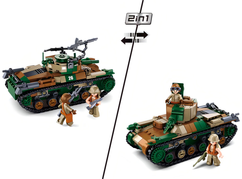 Sluban WWII M38-B1107 Japonský střední tank Typ 97 2v1