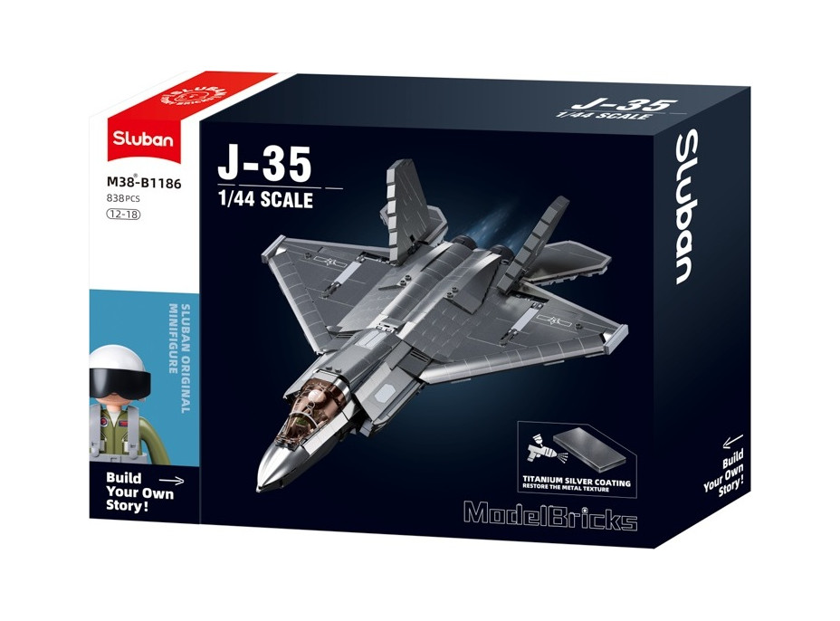 Sluban Stealth Aircraft Metal, verze s kovovým povlakem J-35S M38-B1186