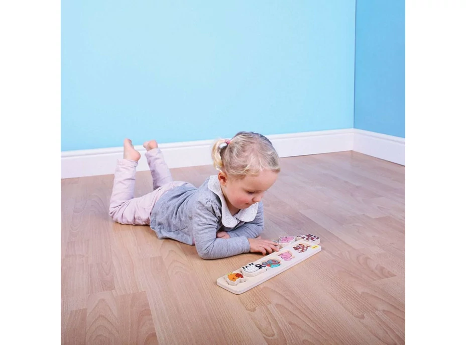 Bigjigs Baby Dřevěné vkládací puzzle farma