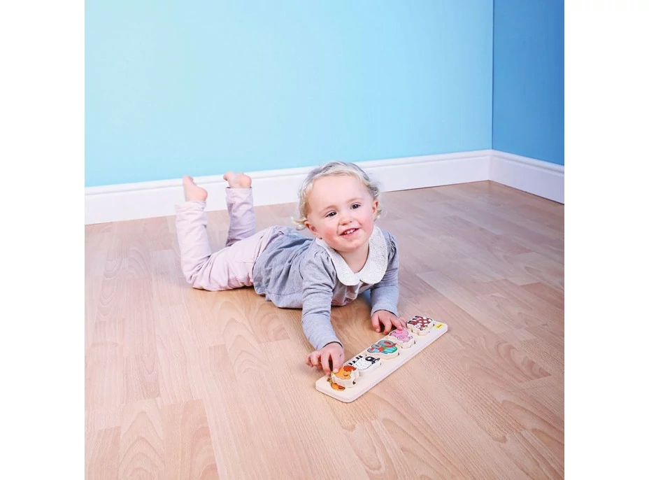 Bigjigs Baby Dřevěné vkládací puzzle farma
