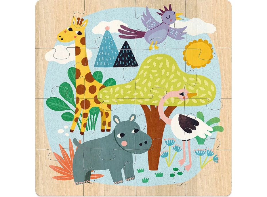 Vilac Dřevěné puzzle Světová zvířata