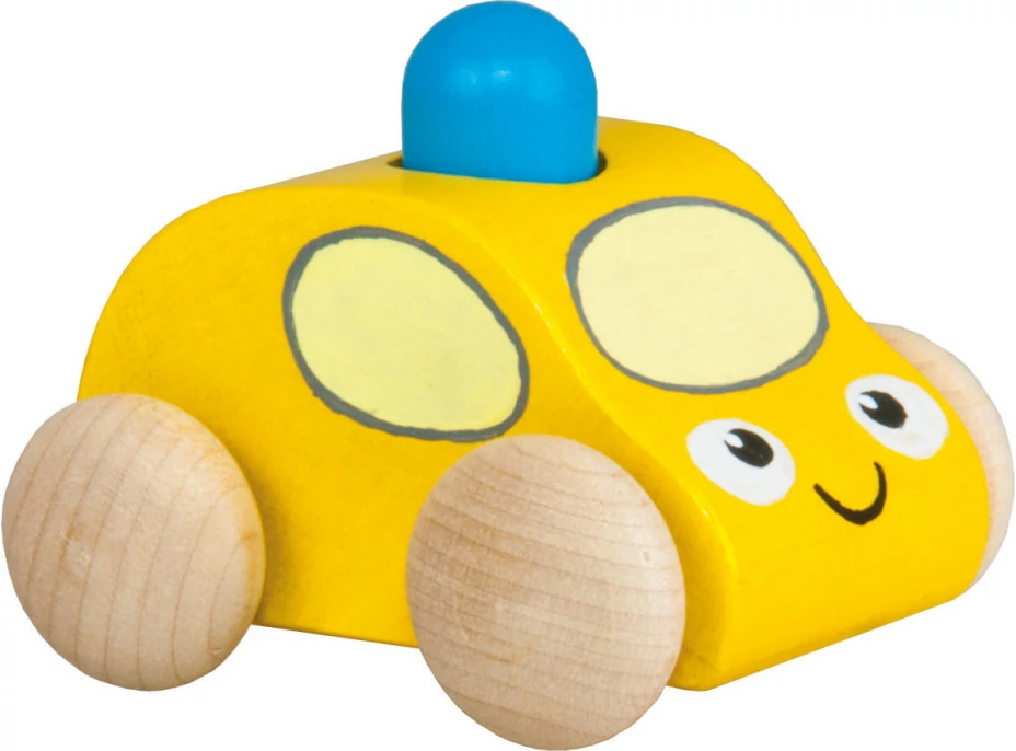 Pískací auto s majákem 1ks žlutá