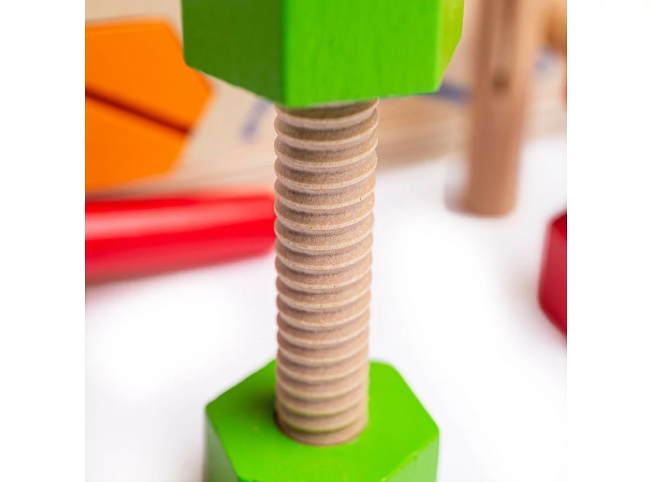 Bigjigs Toys Ponk a přepravka na nářadí 2v1