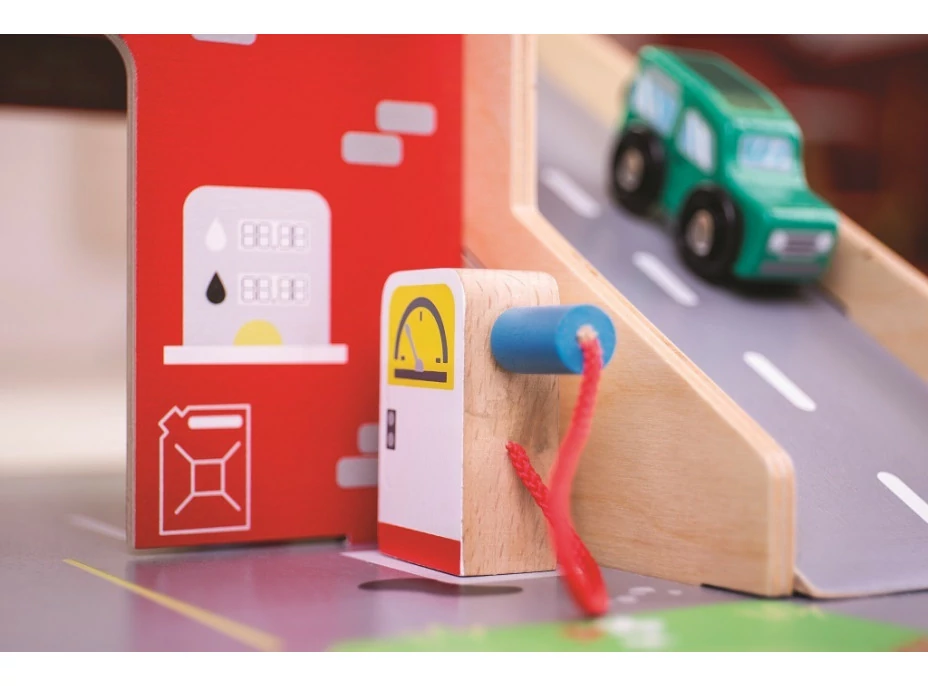 Bigjigs Toys Garáž s parkovištěm