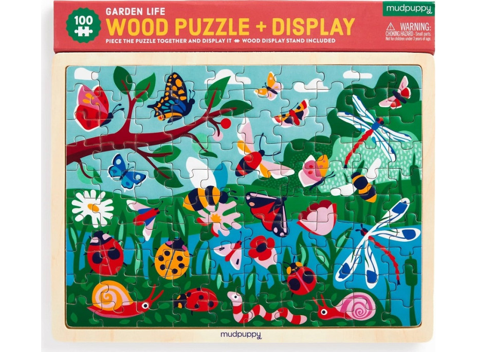 Mudpuppy Dřevěné puzzle Život na zahradě 100 dílků