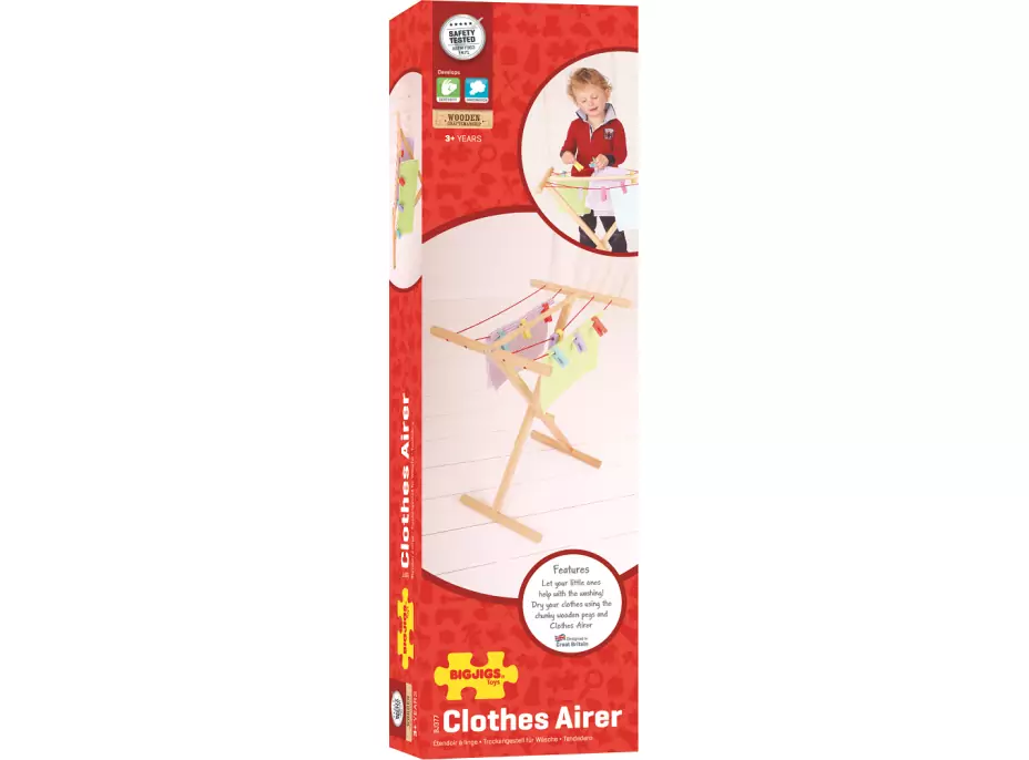 Bigjigs Toys Dřevěný sušák na prádlo
