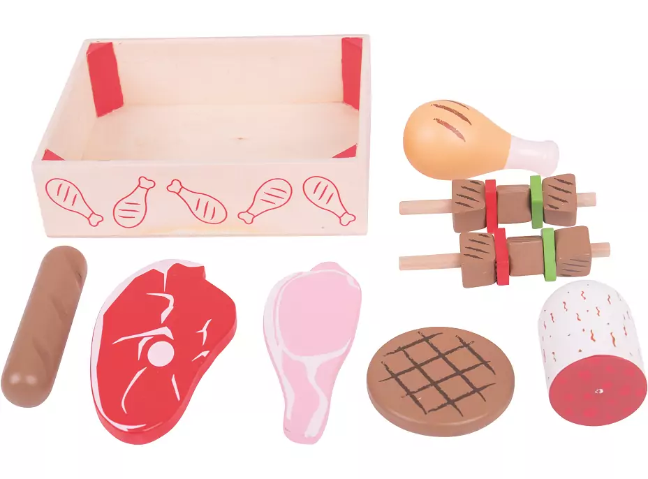 Bigjigs Toys Dřevěné uzeniny v krabičce